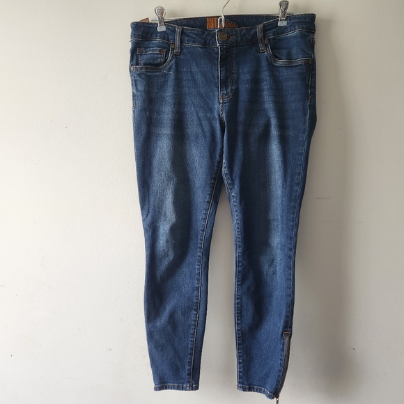 Kut From the Kloth Skinny Ankle Zip Hem Jeans 10 - Picture 1 of 9